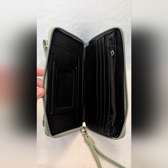 Betsey Johnson Sage Green Long Wallet *no callouts* - Picture 4 of 4